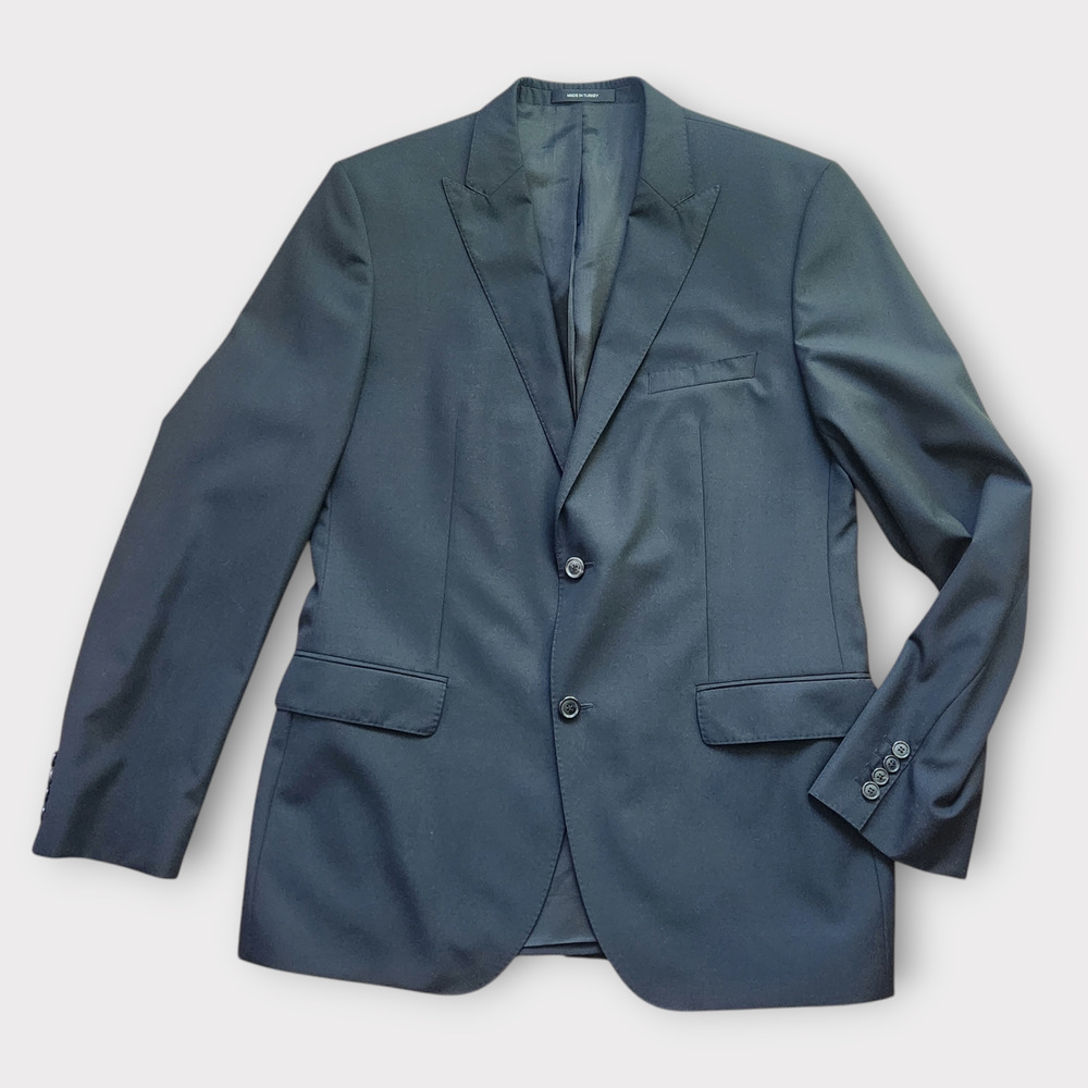 Boss Hugo Boss Mens Suit Jacket 44R Black Blazer 2 Button Classic Office Luxe